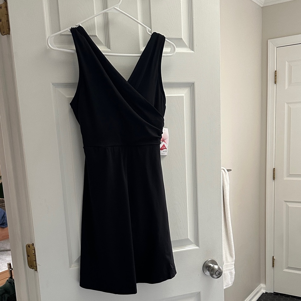 Lands' End Black Swim Dress (Long Torso) Tall